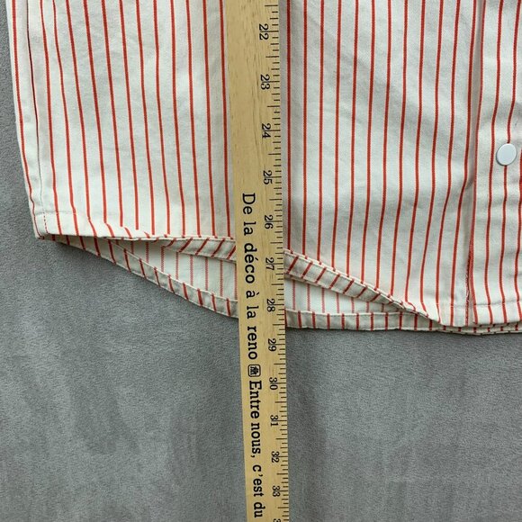 Nike Sb Mens Shirt Medium Red White Striped Button Up Short Sleeve Skateboarding - Picture 5 of 8